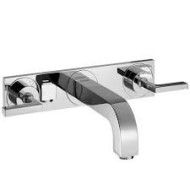 Citterio Robinet de lavabo mural 3 trous pour montage mural avec bec de 226 mm, poignee a levier et plaque Cromo AXOR 39148000 H