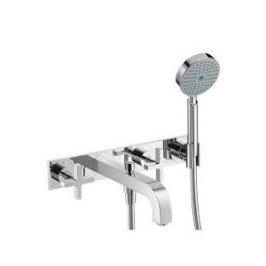 CITTERIO Melangeur bain / douche mural 3 trous pour montage mural avec poignees transversales et plaque  Cromo AXOR 39441000 HAN