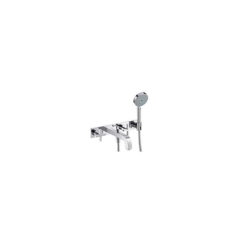 CITTERIO 3 hole wall-mounted bath mixer for wall mounting with cross handles and plate Cromo AXOR 39441000 HANSGROHE - 1