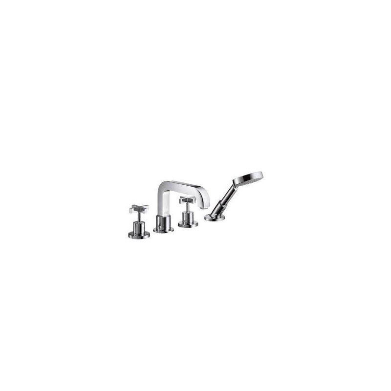 Citterio SET esterno  Rubinetto 4 fori Bordo Vasca, Maniglia CROCE,senza Piastra  R.Cromo AXOR 39445000 HANSGROHE - 1