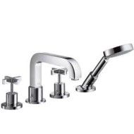 Citterio SET esterno  Rubinetto 4 fori Bordo Vasca, Maniglia CROCE,senza Piastra  R.Cromo AXOR 39445000 HANSGROHE - 1