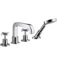 Citterio SET esterno  Rubinetto 4 fori Bordo Vasca, Maniglia CROCE,senza Piastra  R.Cromo AXOR 39445000 HANSGROHE - 1