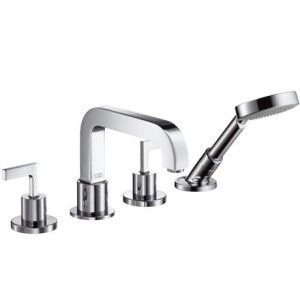 Citterio 4-hole tile-mounted mixer with lever handles and rosettes Cromo AXOR 39454000 HANSGROHE - 1