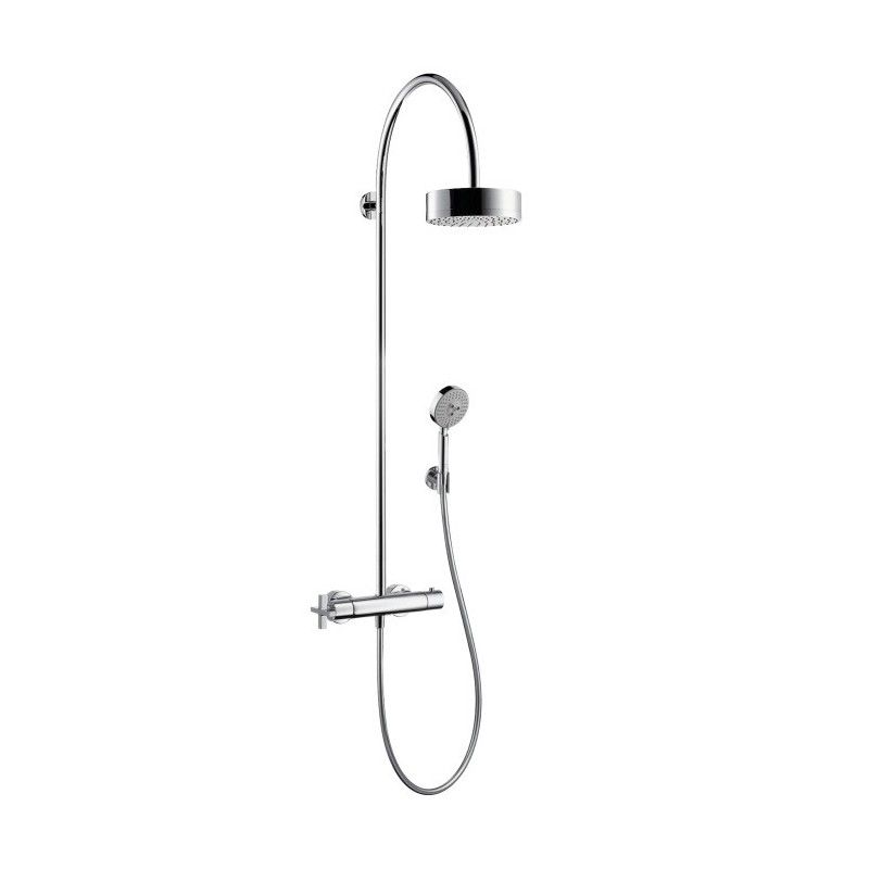 CITTERIO Showerpipe with thermostat and overhead shower 180 1jet CROCE CROMO  AXOR 39670000 HANSGROHE - 1