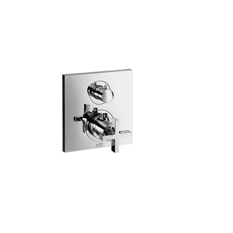 CITTERIO Melangeur thermostatique integre, avec robinet d'arret et poignee transversale   CROMO  AXOR 39705000 HANSGROHE - 1