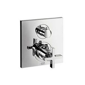 CITTERIO Melangeur thermostatique integre, avec Stop et Deviateur  poignee transversale   Cromo AXOR 39725000 HANSGROHE - 1