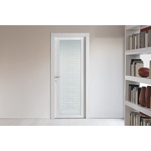 Desa Porta in Legno Vetrata serie Panix Vetro Frassinato Bianco modello Ciglia DESA PORTE - 1
