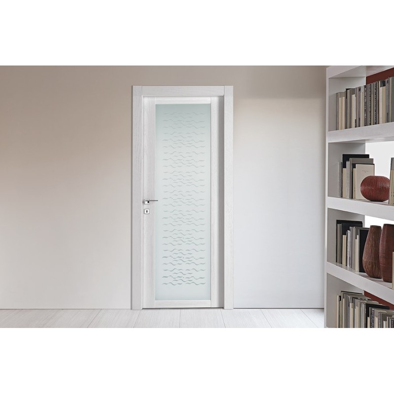 Porte vitrée en bois Desa série Panix verre frêne blanc modèle Ciglia DESA PORTE - 1