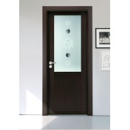 Desa Tür aus glasiertem Laminat der Serie Nuss National Nussbaum Soluna Glas DESA PORTE - 1