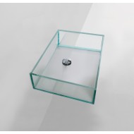 GSG GLASS WASCHBECKEN in Glas cm 120. Antiscale-Behandlung für Glas enthalten. 120x35,5 GLLA120 GSG  - 1