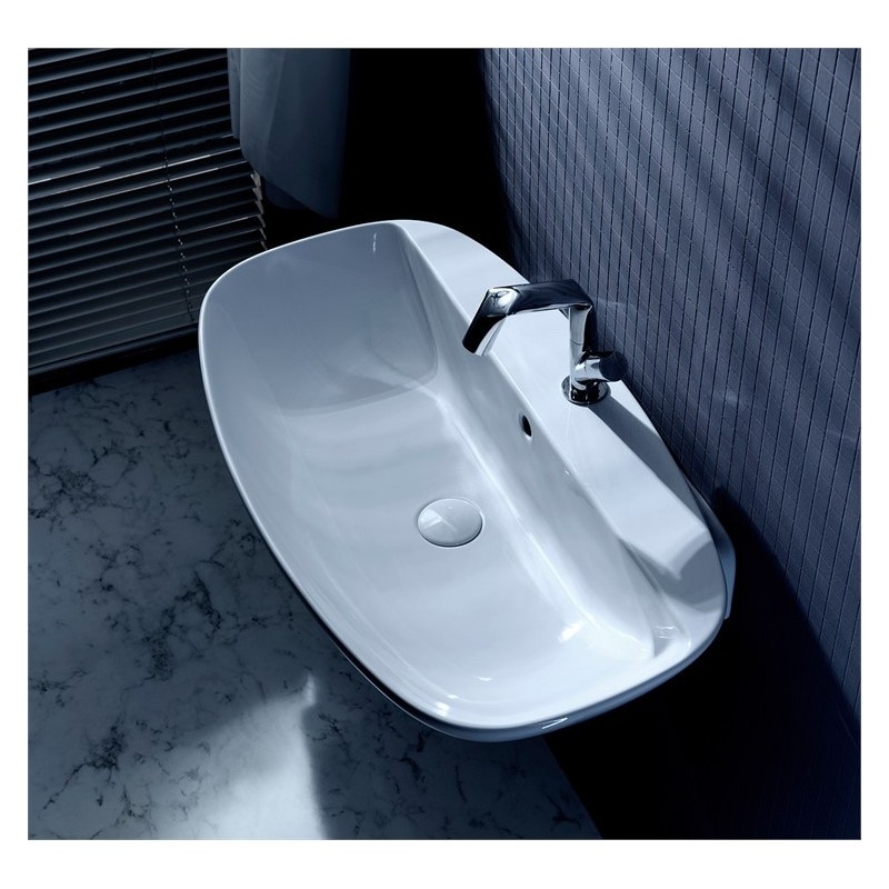 EVIER 60 NUDASLIM PLAN DE RUBINETTERIE LATTE   - Ceramica Flaminia ND60PRLAT CERAMICA FLAMINIA - 1