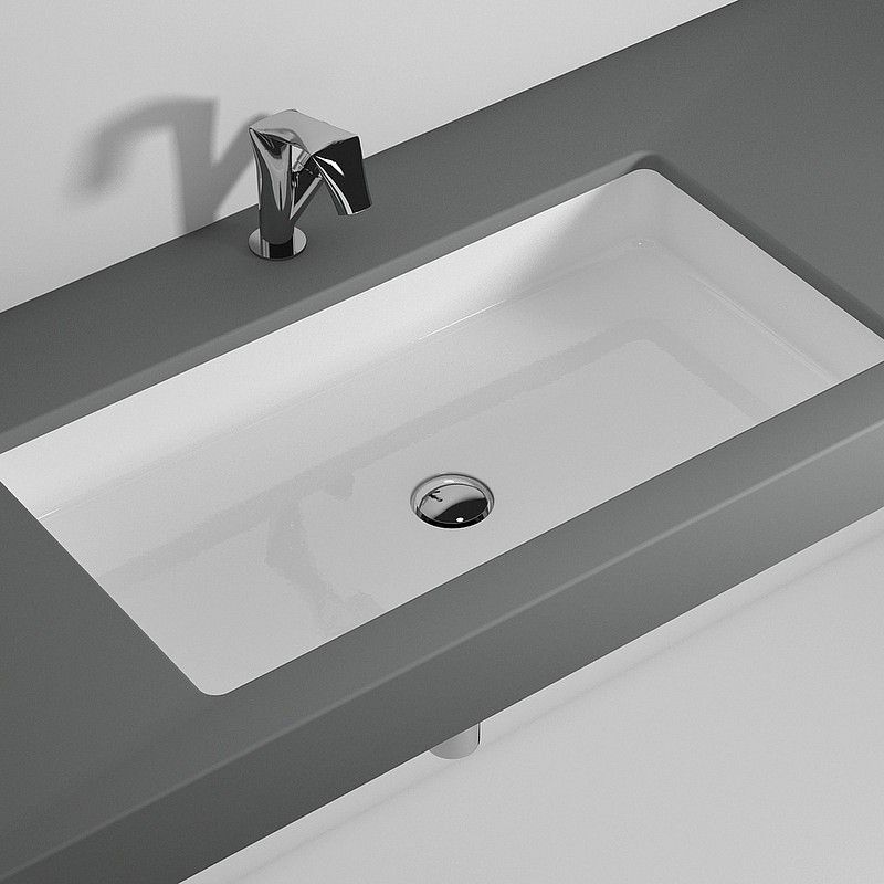 LAVABO MINIWASH 55X35 SOTTOPIANO NERO  S - Ceramica Flaminia MW60SPNER CERAMICA FLAMINIA - 1