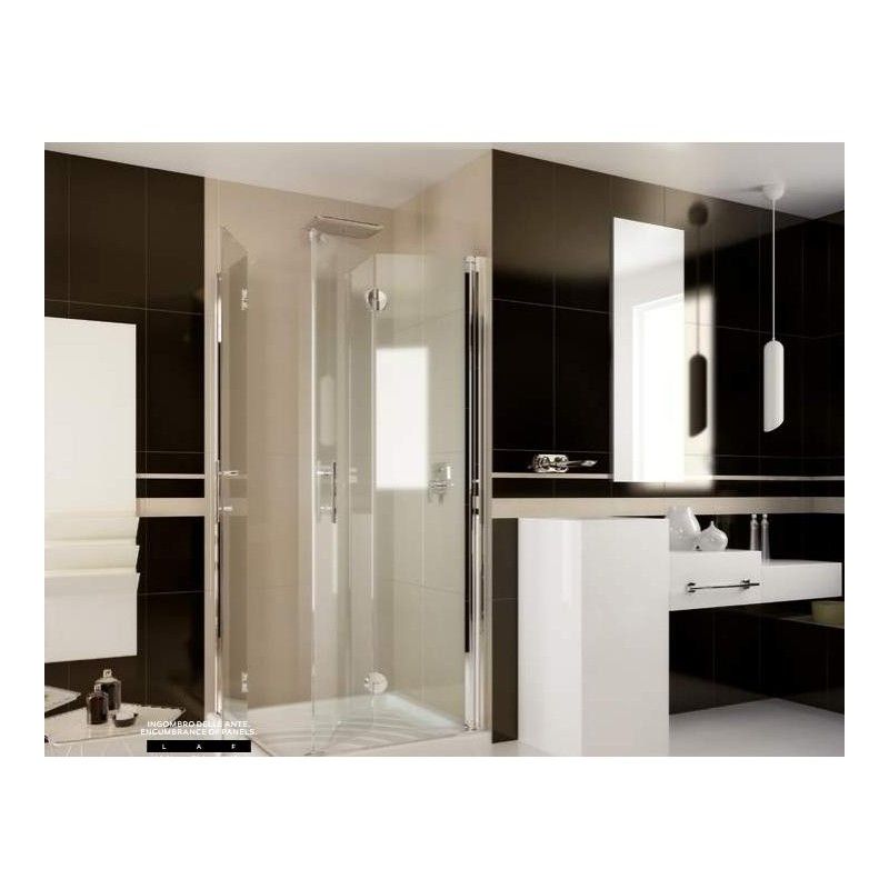 Easydue Angolo Ante Box Doccia  da  80x80cm Cromo  Cristallo 6mm Trasparente