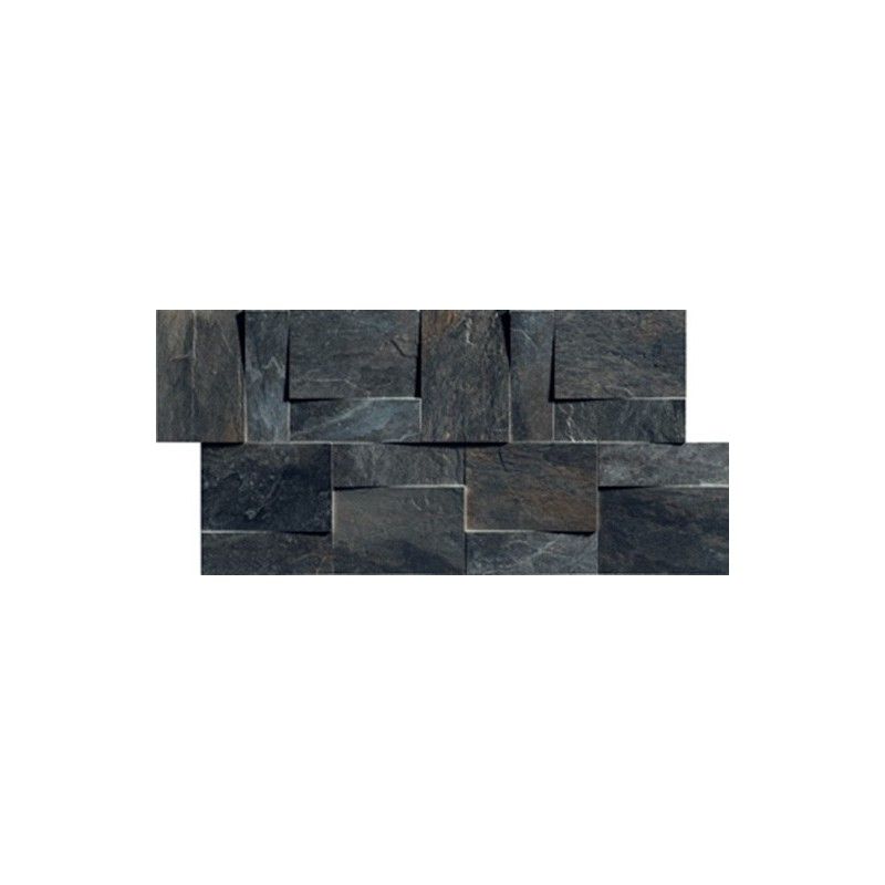 ARDOISE NOIR BRICK-MODUL 3D 30X30 - REX Ceramiche 739373 FLORIM LUXURY DESIGN - 1